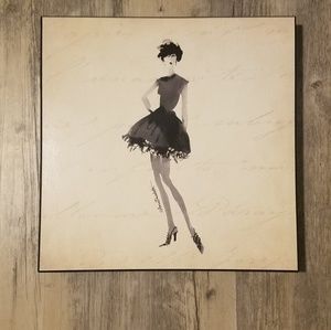 12x12 Girl in black dress wall art